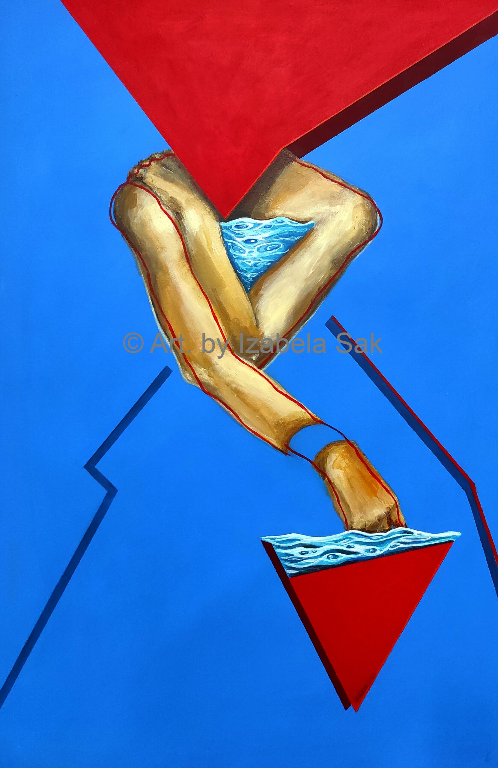 Obraz akrylowy na płótnie. Izabela Sak. Tytuł: CALYPSO Rok 2022 90cm x 60cm