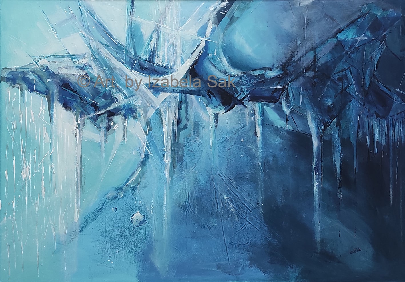 Hot Ice nr 5, 2023, akryl płótno, 70x100 cm
