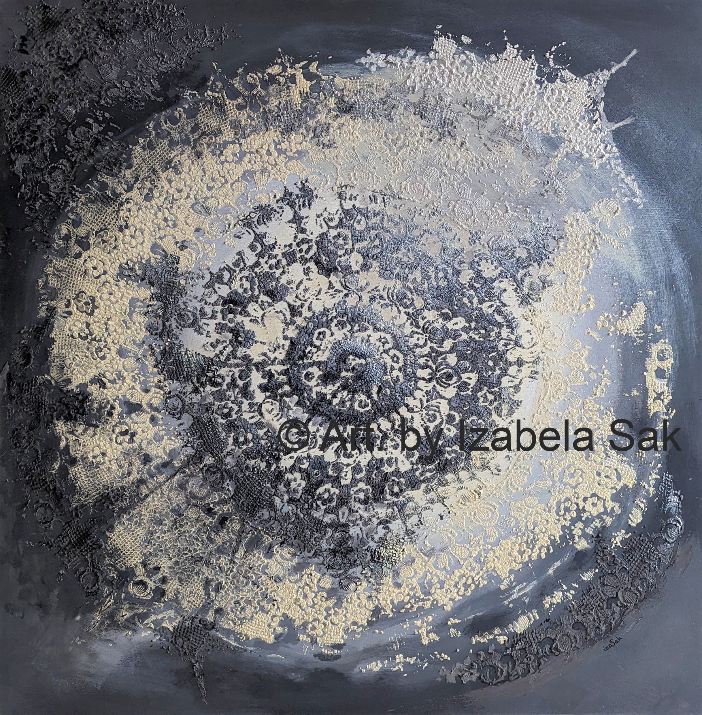 Izabela Sak, Mirage Nr 5, Rok 2023, akryl na płótnie 100 x 100 cm